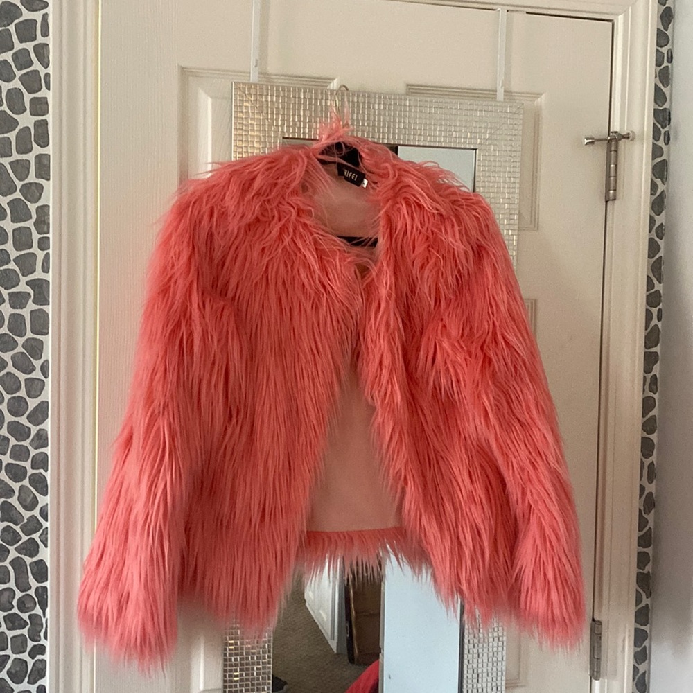 Faux Pink Coat
